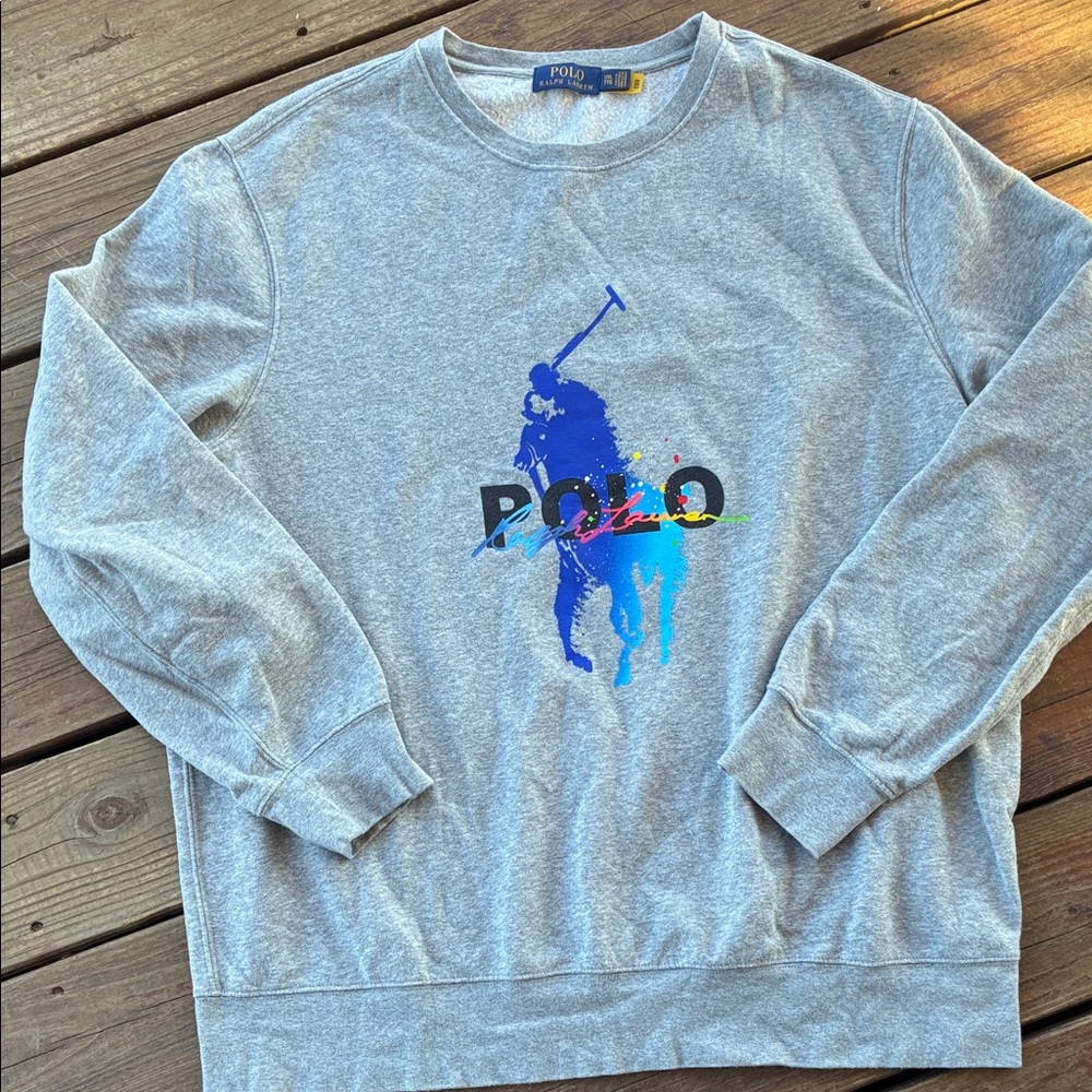 Polo by Ralph Lauren Gray Paint Splatter 🫟 Sweatshirt